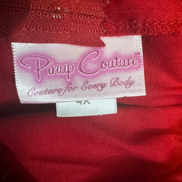 Pinup Couture Womens Red Off-Shoulder Peasant Blouse 4X - Picture 5 of 6